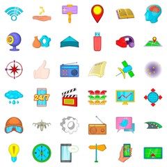 Poster - Compass icons set, cartoon style