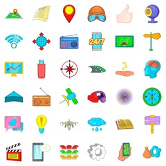 Poster - Mark icons set, cartoon style