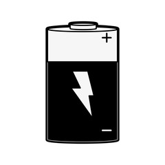 Canvas Print - battery with lightning bolt icon image vector illustration design  black and white