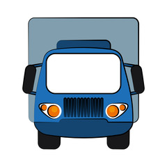 Sticker - truck frontview icon image vector illustration design 