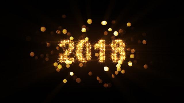 New year 2018 celebration computer graphic