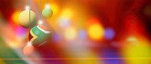 South Africa Flag On Christmas Ball With Blurred And Abstract Background.