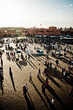 Shadows refleciting on the ground in the Marrakech Square