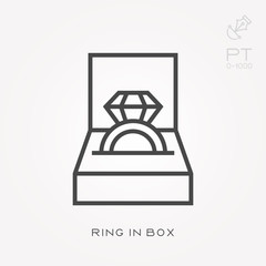 Wall Mural - Line icon ring in box