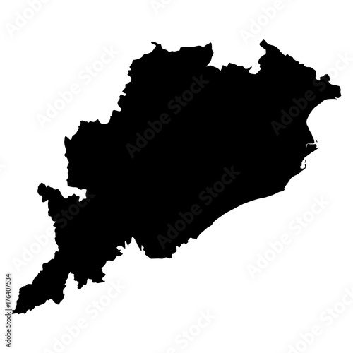Fotografie, Obraz Orissa black map on white background vector