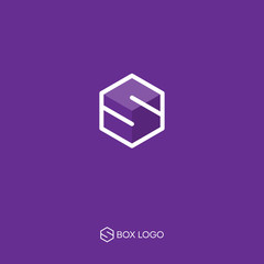 Sticker - S monogram. S box logo . Delivery logo. S letter in hexagon
