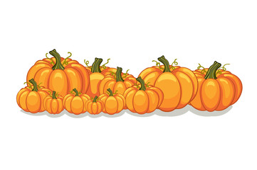 halloween vector orange pumpkins graphic. horizontal banner design template for e-commerce market, w