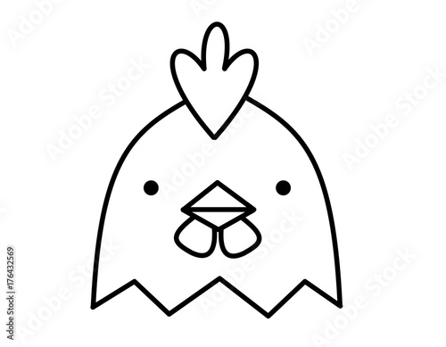 鶏の顔 線画 Stock イラスト Adobe Stock