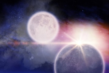 Poster - Composite image of full moon