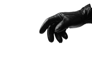 black glove on white background