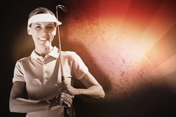 Poster - Composite image of woman playing golf