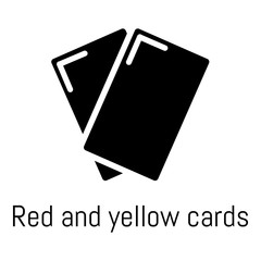 Canvas Print - Red yellow card icon, simple black style