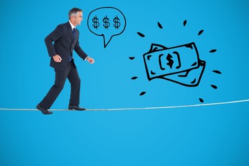 Poster - Composite image of businessman walking on white background