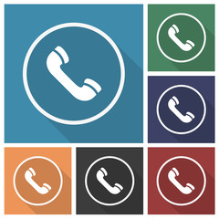 Poster - Button - Set - Schatten - Telefon - Hotline