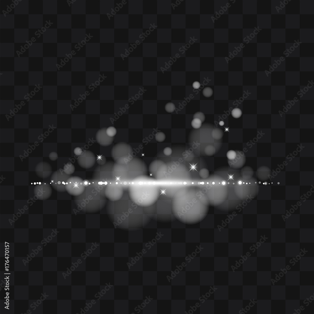 Vector white glitter trail particles background effect for luxury ...