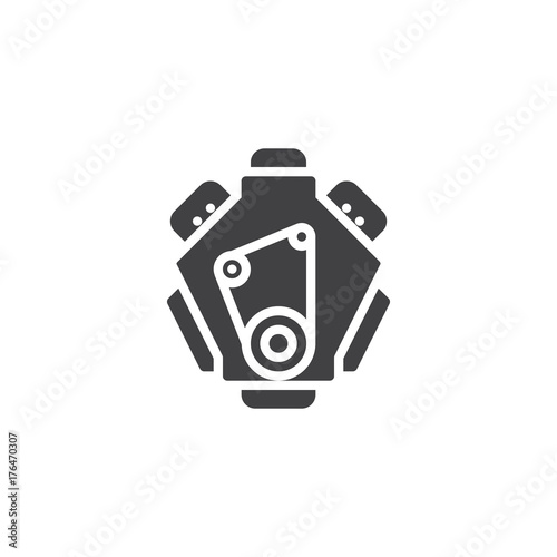 Cuadros en Lienzo Car engine icon vector, filled flat sign, solid pictogram isolated on white