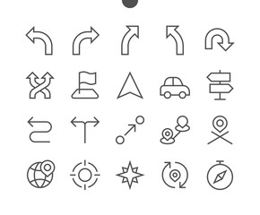 Poster - Navigation UI Pixel Perfect Well-crafted Vector Thin Line Icons 48x48 Ready for 24x24 Grid for Web Graphics and Apps with Editable Stroke. Simple Minimal Pictogram