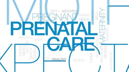 Canvas Print - Prenatal care animated word cloud, text design animation. Kinetic typography.