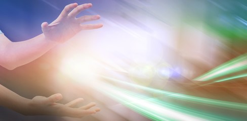 Poster - Composite image of hands gesturing against white background