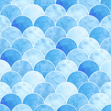 Seamless Watercolor Scales Pattern