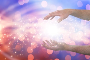 Poster - Composite image of cropped hands of man gesturing