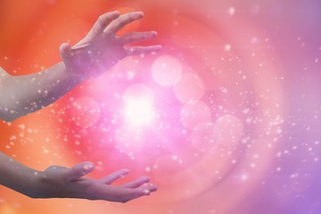 Poster - Composite image of hands gesturing against white background