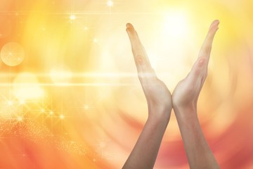 Poster - Composite image of hands gesturing against white background
