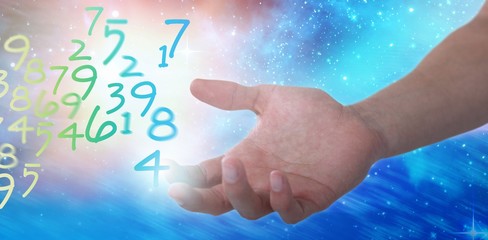 Poster - Composite image of hand of man pretending to hold an invisible