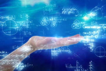Poster - Composite image of hand of man pretending to hold an invisible
