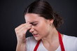 © Catalin Pop - Closeup view of stressed female seller