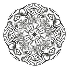  Vector abstract black and white mandala pattern.
