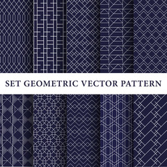 Sticker - Luxury navy vector patterns pack