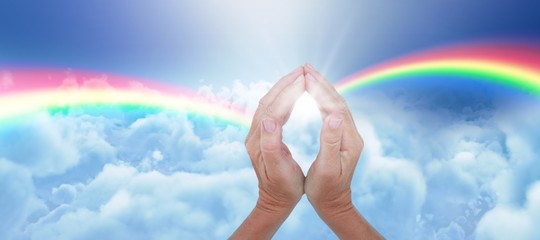 Poster - Composite image of close-up of hands joined