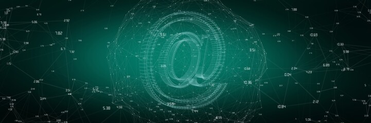 Poster - Composite image of close up of 3d of at sign 