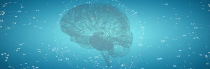 Poster - Composite image of 3d image of human brain