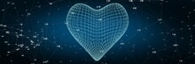 Composite Image Of 3d Illustration Of Blue Heart Shape 