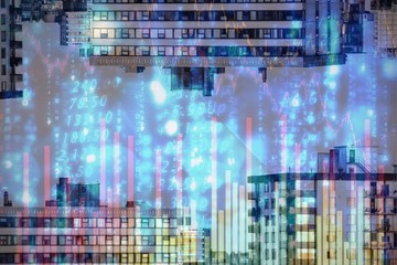 Poster - Composite image of stocks and shares