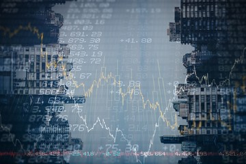 Poster - Composite image of stocks and shares