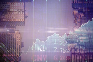 Poster - Composite image of stocks and shares