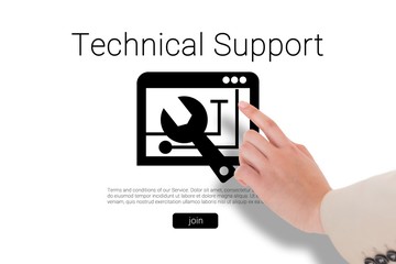 Poster - Composite image of businesswoman pointing