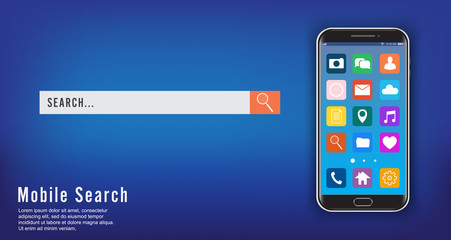 Poster - Mobile search concept. Vector business template for presentation. Creative web concept