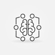 © tentacula - Digital brain minimal icon - vector machine learning sign
