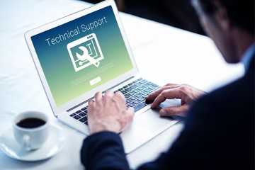 Poster - Composite image of technical support text with tool