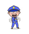 Officer Screaming in Fear Vector Illustration