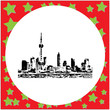 black 8-bit shanghai pudong vector illustration isolated on white background