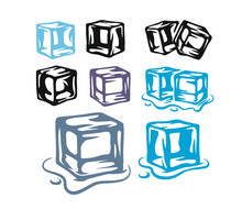 Ice Cubes Set On White Background