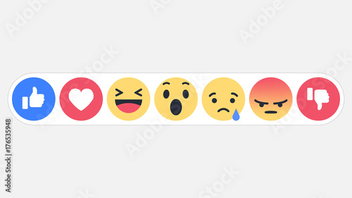 Fotografía Emoji social network reactions icon, vector illustration