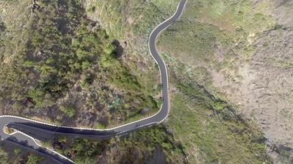 Wall Mural - Mountain road of Tenerife, overhead view.