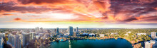 Panoramic Aerial View Of Lake Eola And Surrounding Buildings, Orlando - Florida