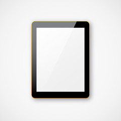 Fototapete - Realistic vector black tablet mock up template with blank white screen in colorful case